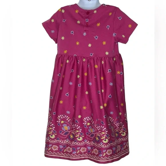 Vintage Hanna Andersson girls pink floral dress sz 110/5 - Picture 2 of 3